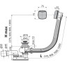 Сифон ALCAPLAST для ванны автомат комплект металл A55K NEW-80