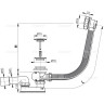 Сифон ALCAPLAST ZLATO A55GOLD-RU-01 для ванны автомат комплект, металл/металл, длина 57 см